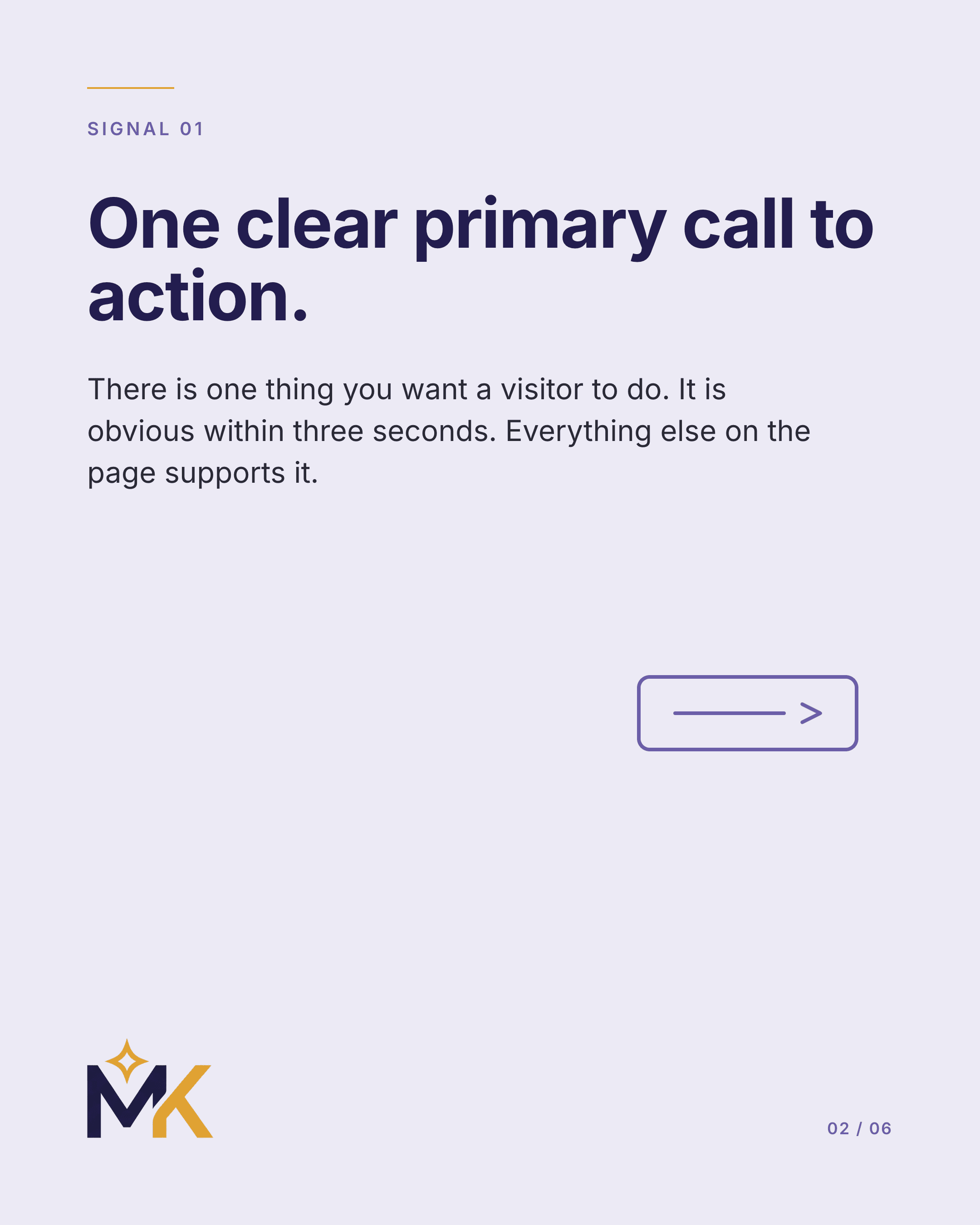 Signal 1 — One clear primary call to action