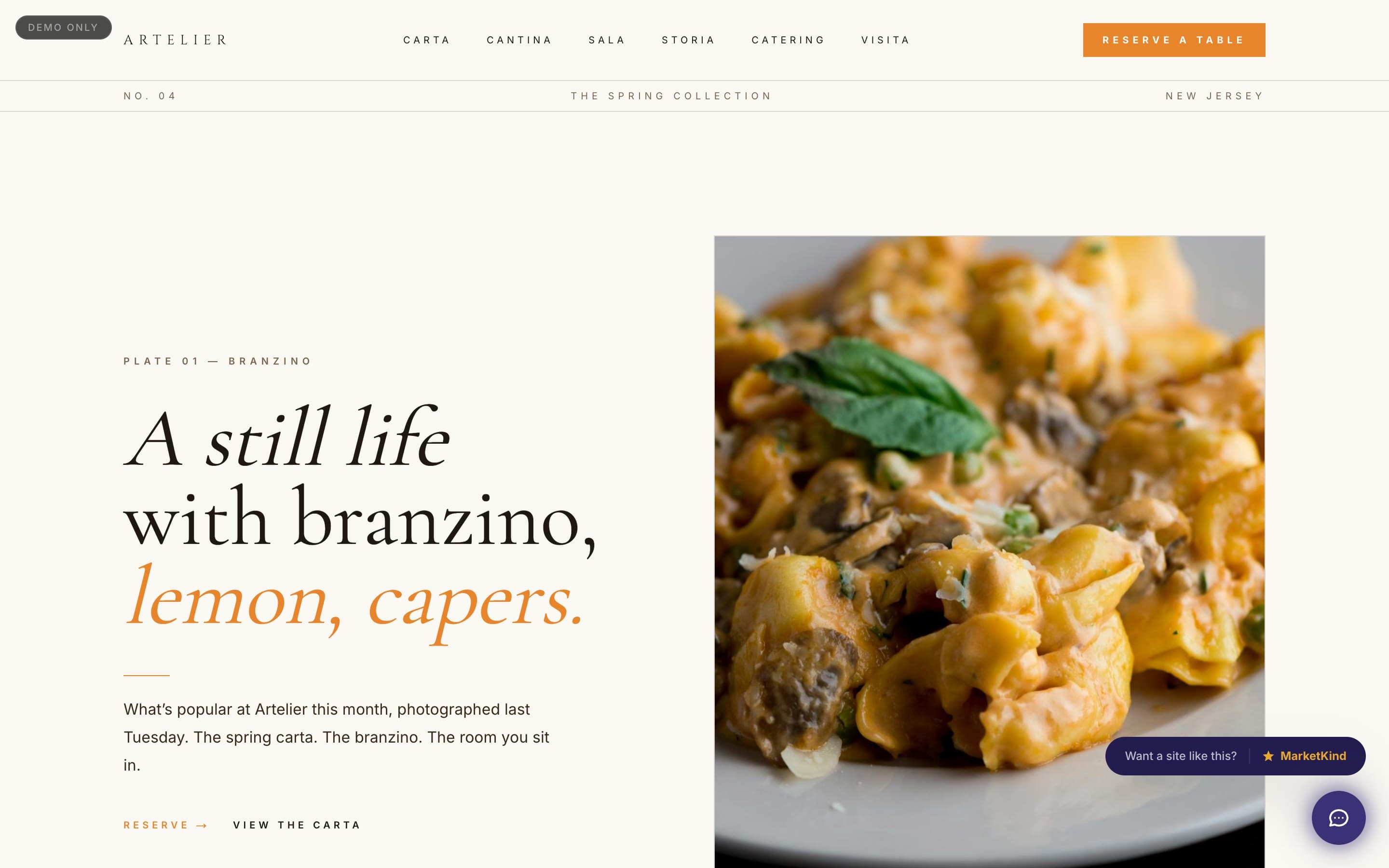 Artelier demo website preview