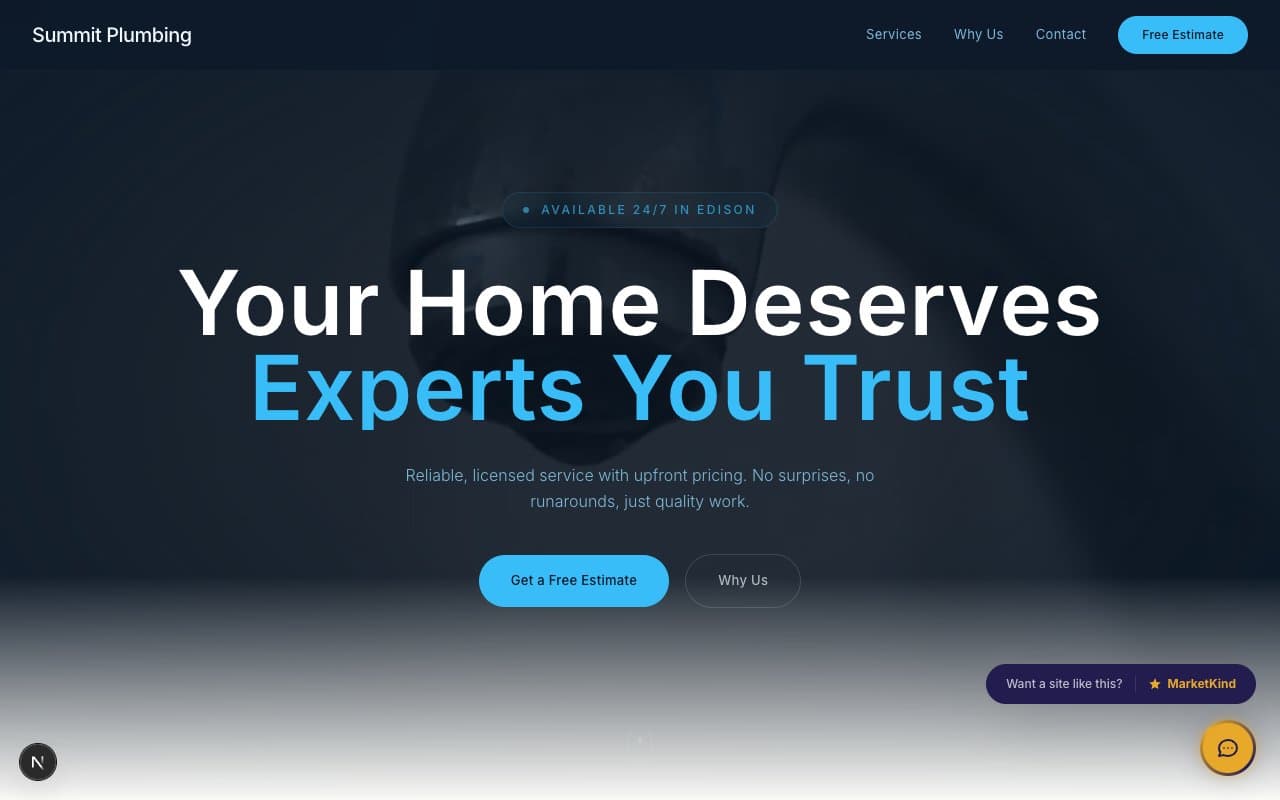 Summit Plumbing demo website preview