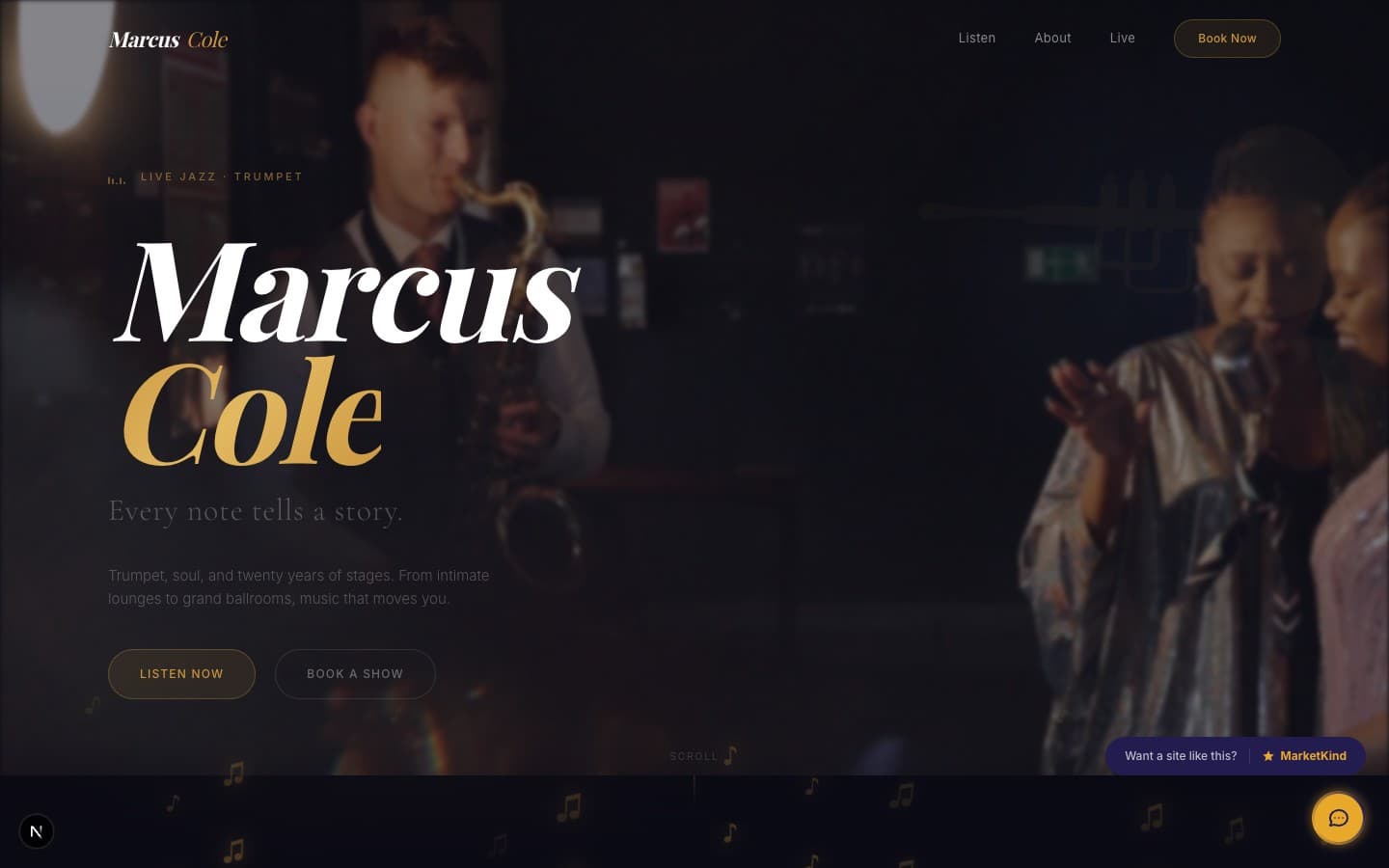 Marcus Cole demo website preview