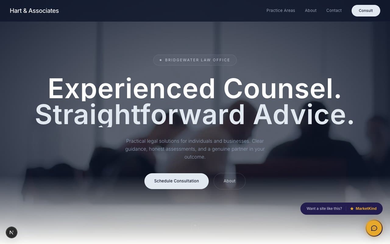Hart & Associates demo website preview