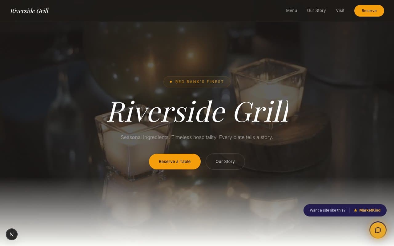 Riverside Grill demo website preview