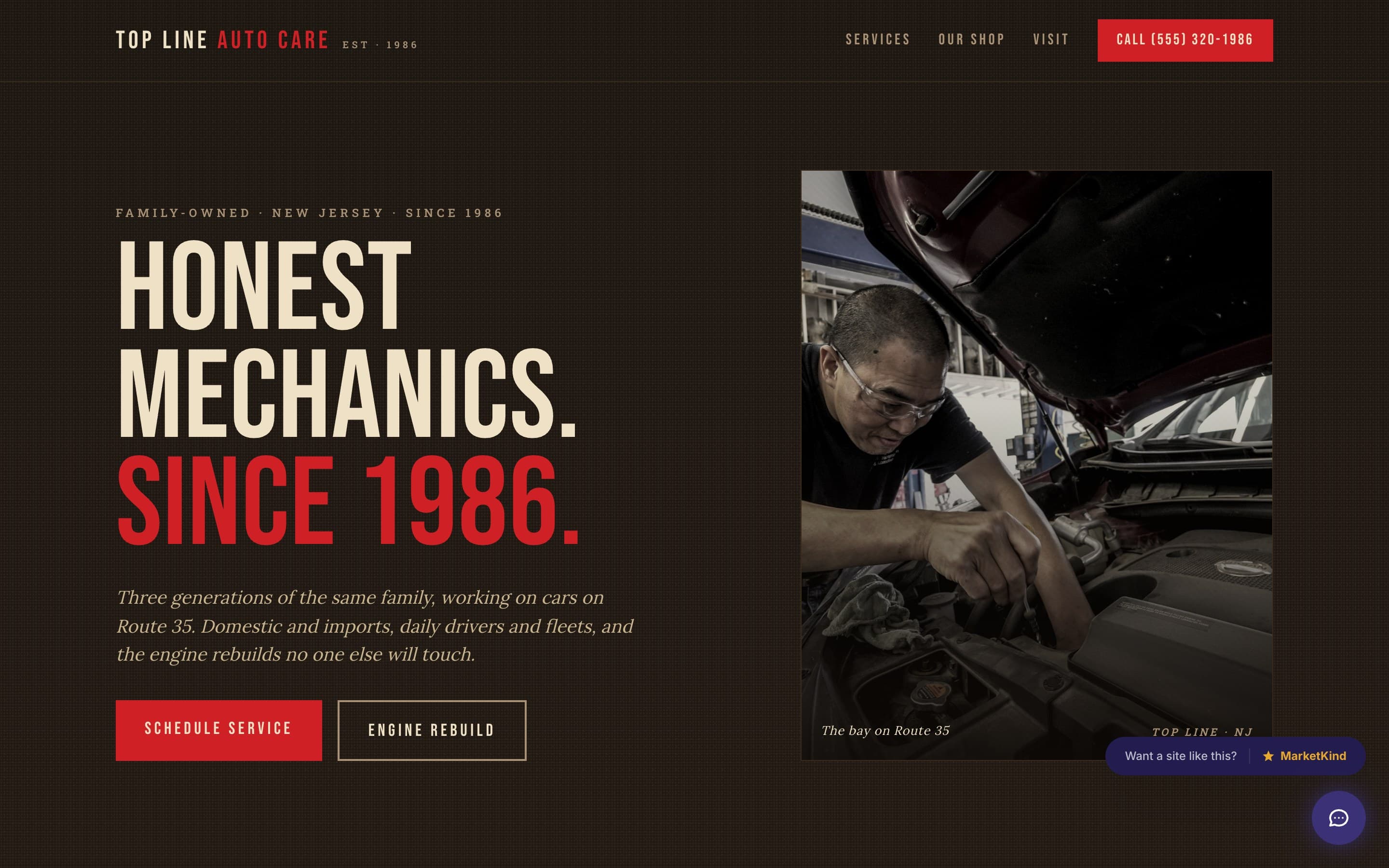 Top Line Auto Care demo website preview