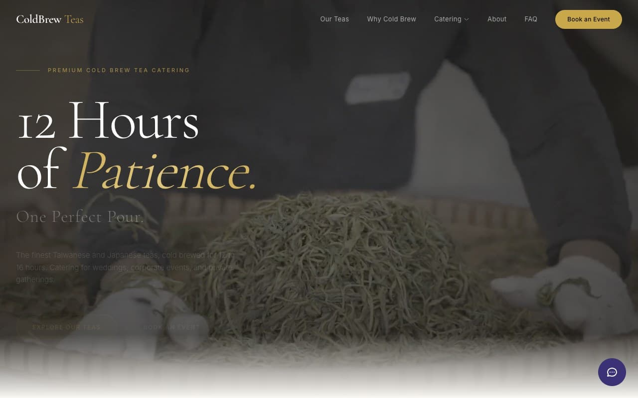 ColdBrewTeas live website homepage